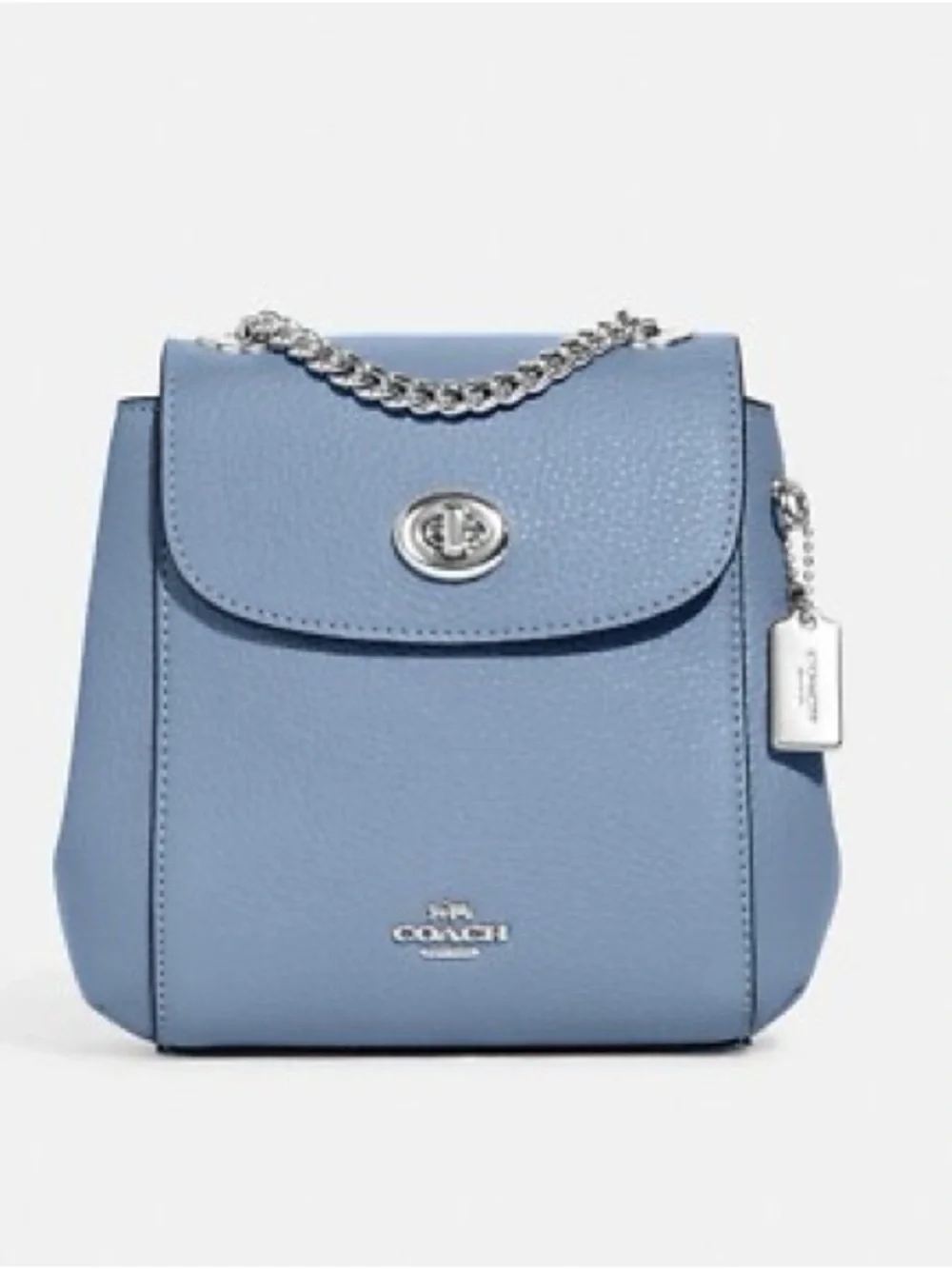 Coach Cornflower Blue Convertible Leather Micro Backpack Style#C5677 EUC - Picture 1 of 15